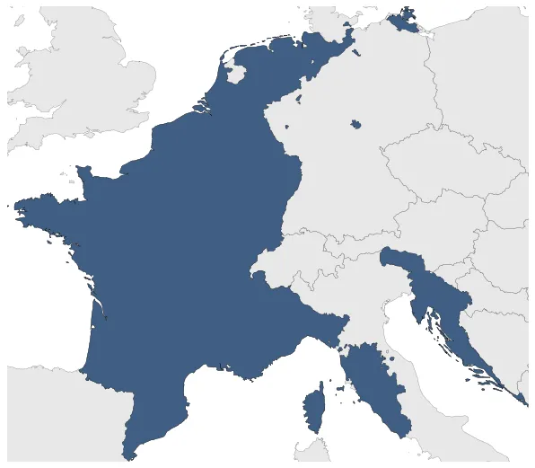 First French Empire: Maximal extension of the polity