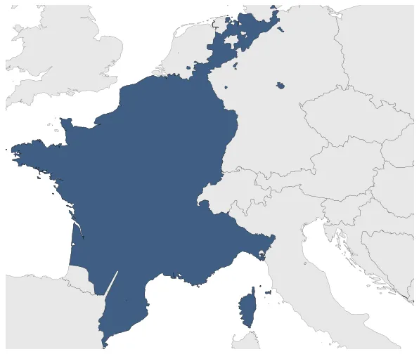 Kingdom of France: Maximal extension of the polity