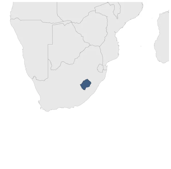 Kingdom of Lesotho: Maximal extension of the polity