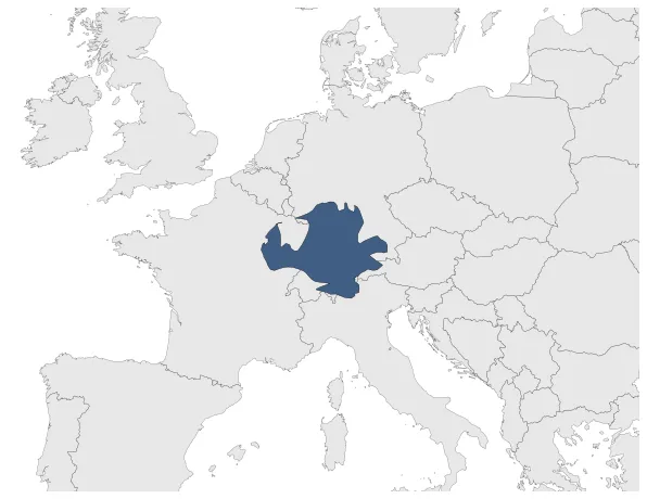 Kingdom of the Alemanni (Frankish): Maximal extension of the polity