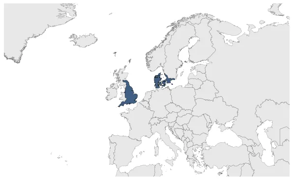 North Sea Empire (Denmark-England): Maximal extension of the polity