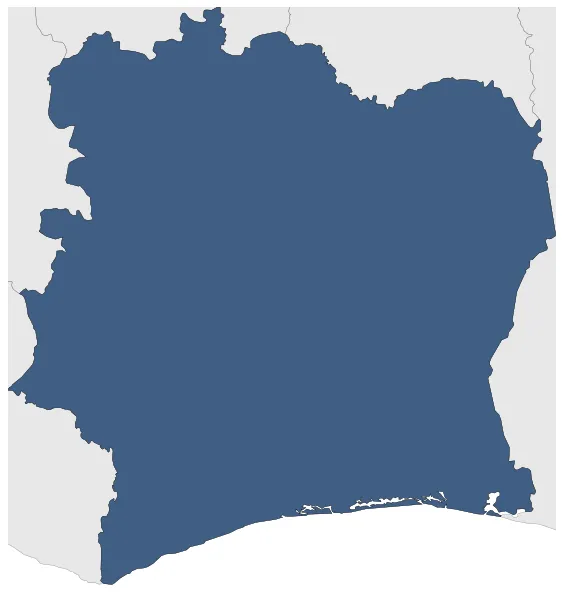 Republic of Ivory Coast: Maximal extension of the polity