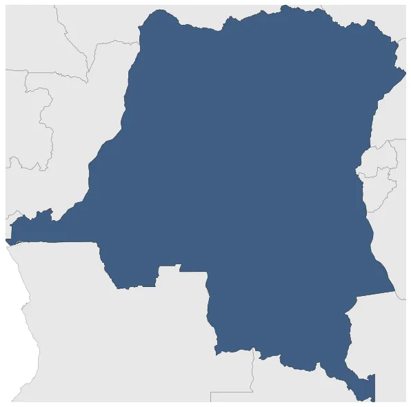 Republic of Zaire: Maximal extension of the polity